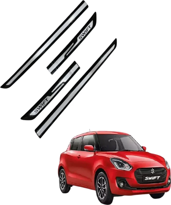 Maruti Suzuki Swift Chrome Side Beading & Door Visor Set