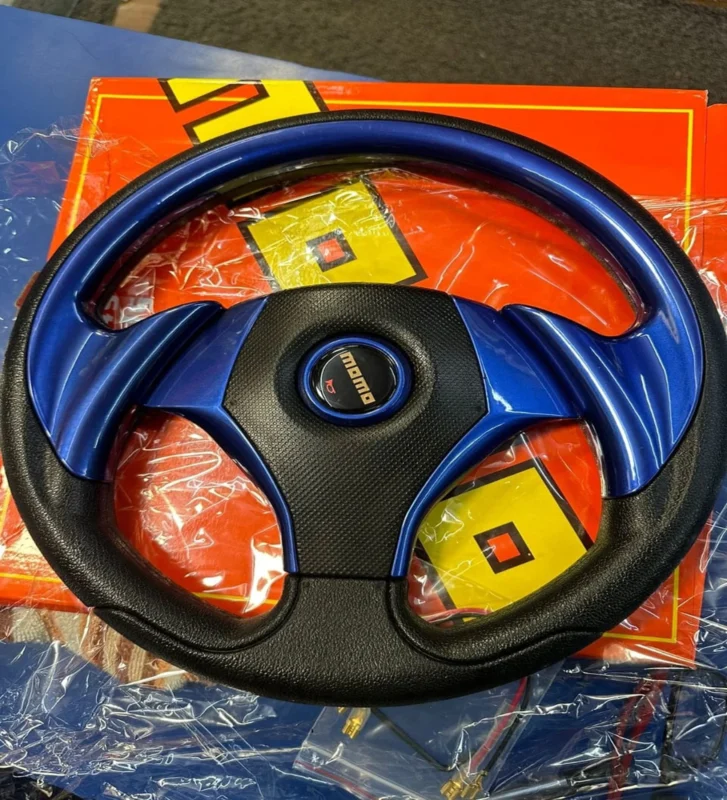 Blue Car Universal Steering Wheel