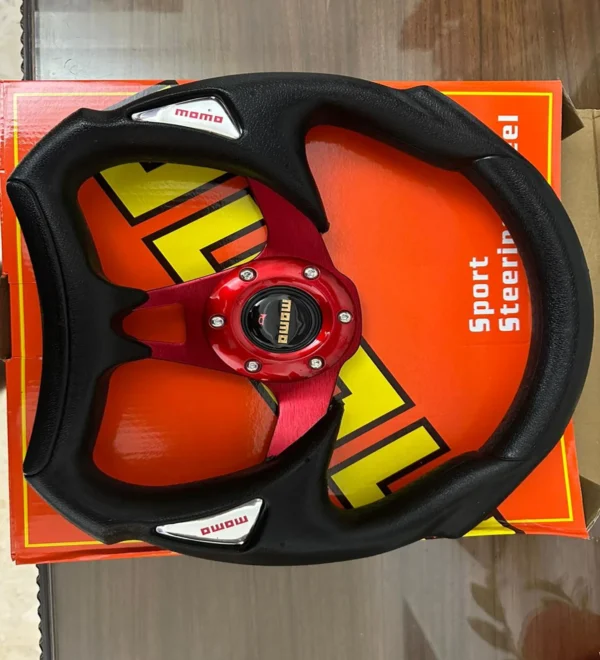 Red White Car Universal Steering Wheel