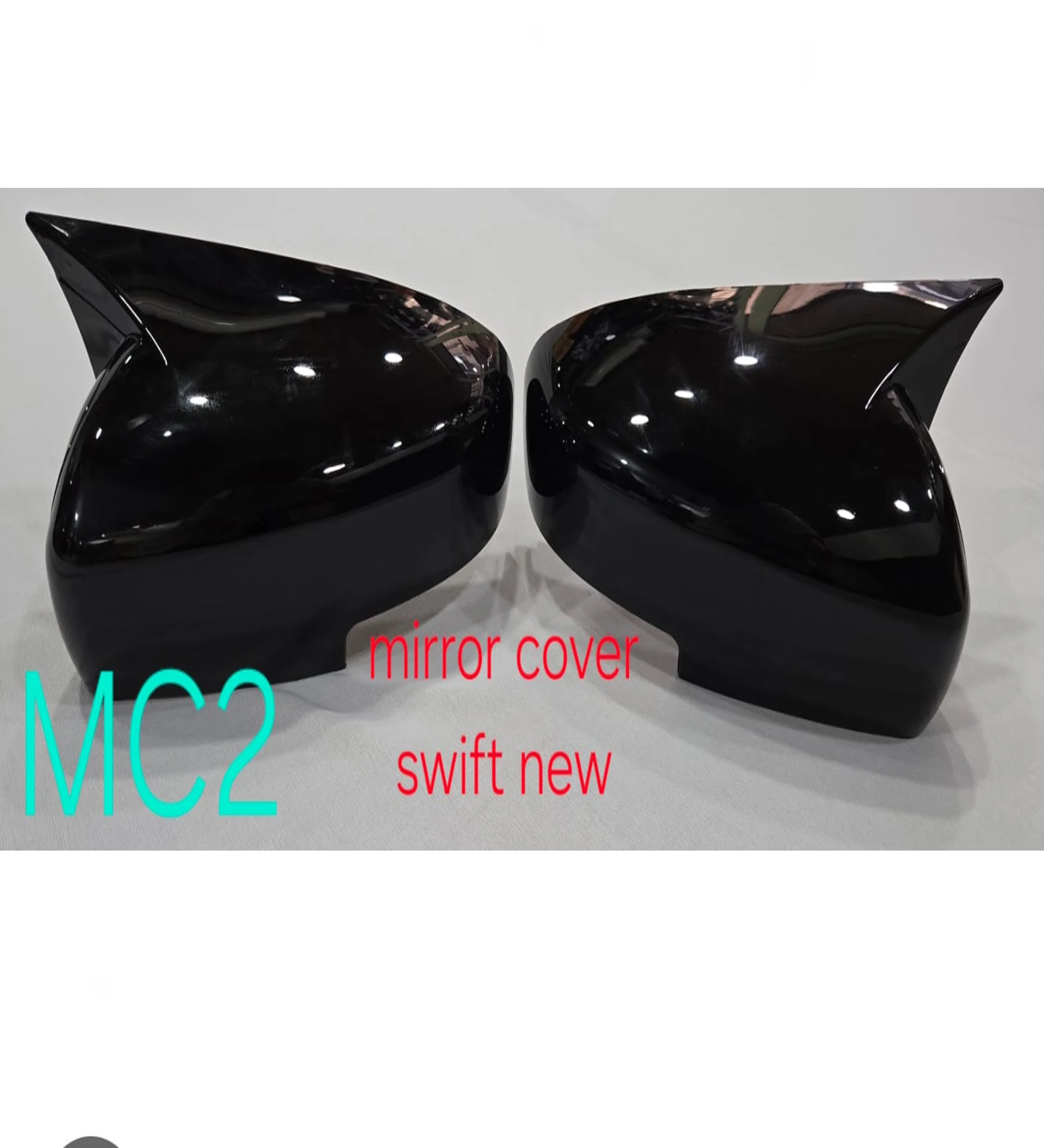 Batman Style Car Mirror Covers Compatible with Maruti Suzuki Swift (2018–2024), Baleno, Dzire 2017, Celerio, Fronx, WagonR 2019, Spresso, Ignis, Ciaz, Alto 800 & K10 (Gloss Black) – Set of 2